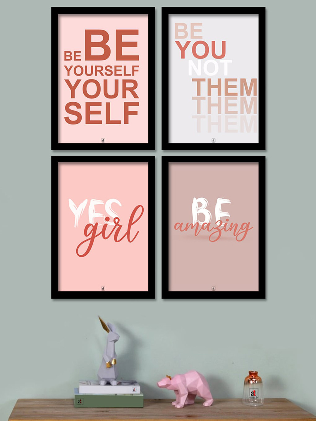 Art Street Motivational Quotes Digital Art Print - Set of 4