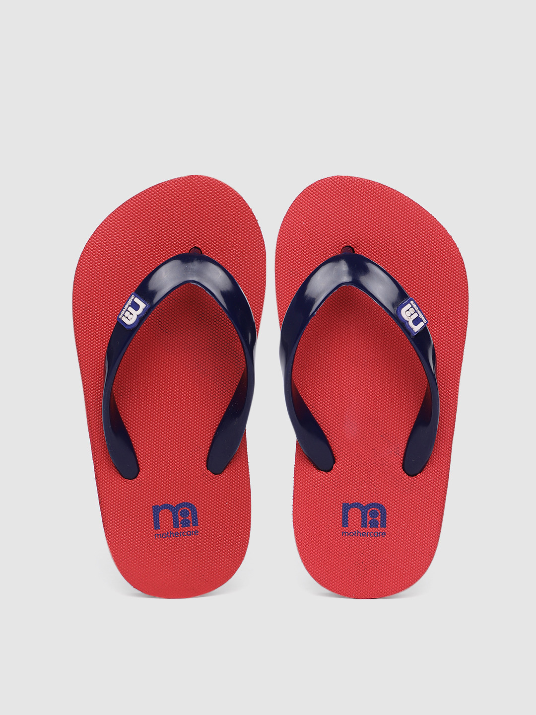 mothercare Unisex Kids Red & Black Rubber Thong Flip-Flops