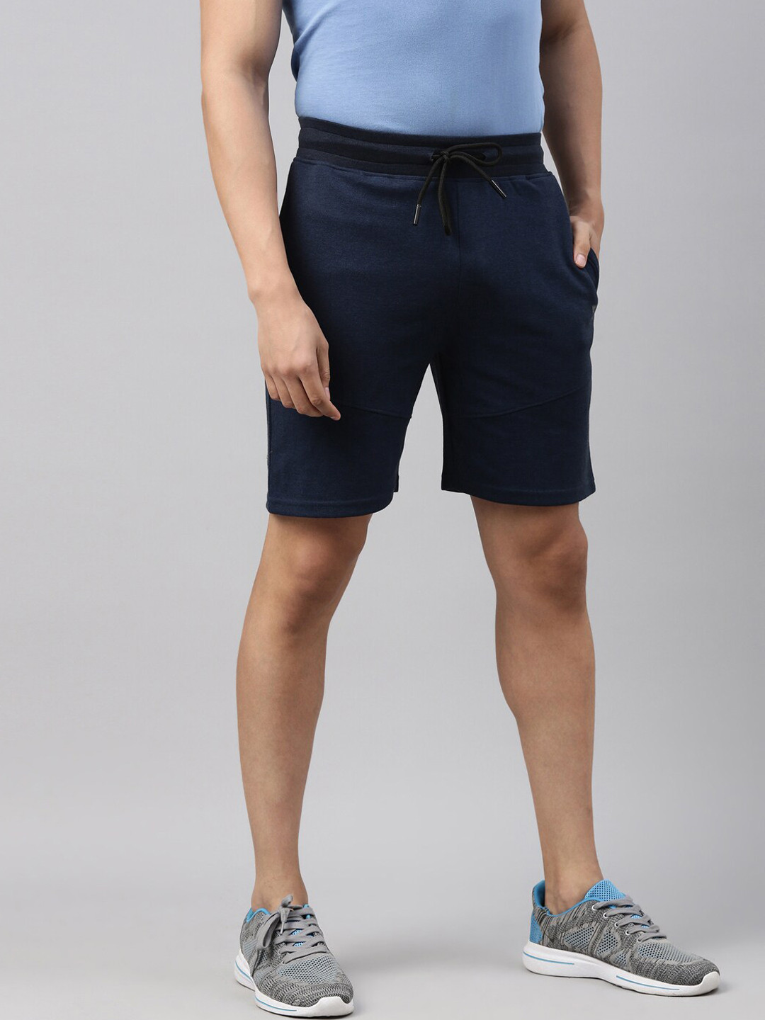 Joven Men Navy Blue Sports Shorts