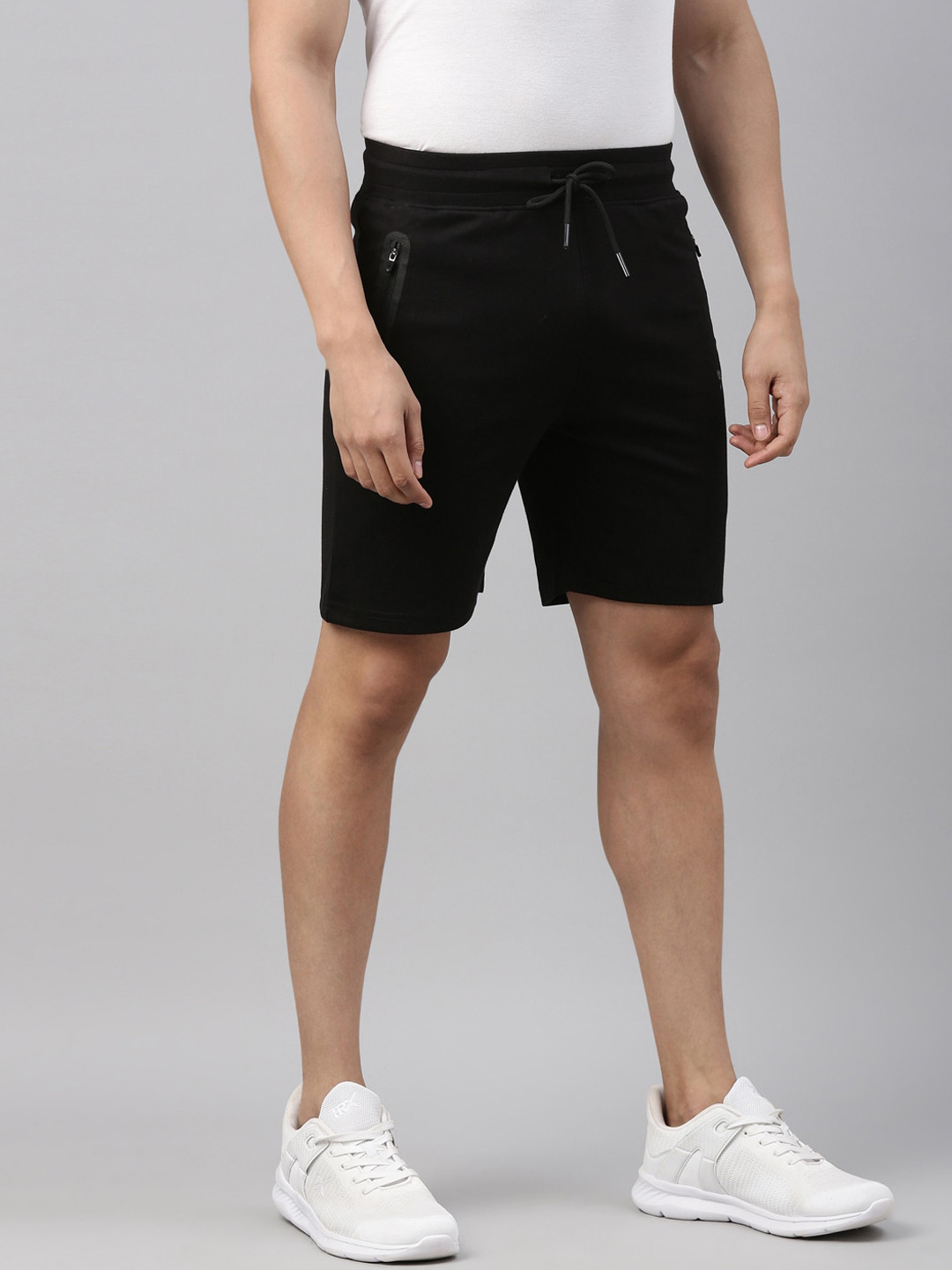 Joven Men Black Sports Shorts