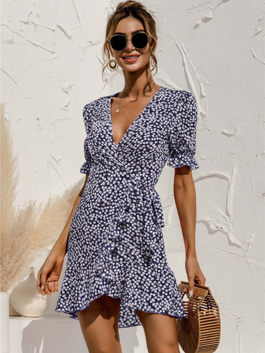 URBANIC Blue Floral Dress