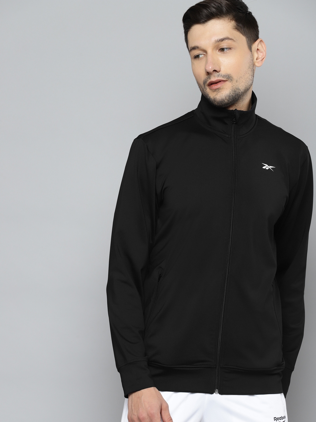 Reebok Men Black Solid Training Fitness Sweatshirt