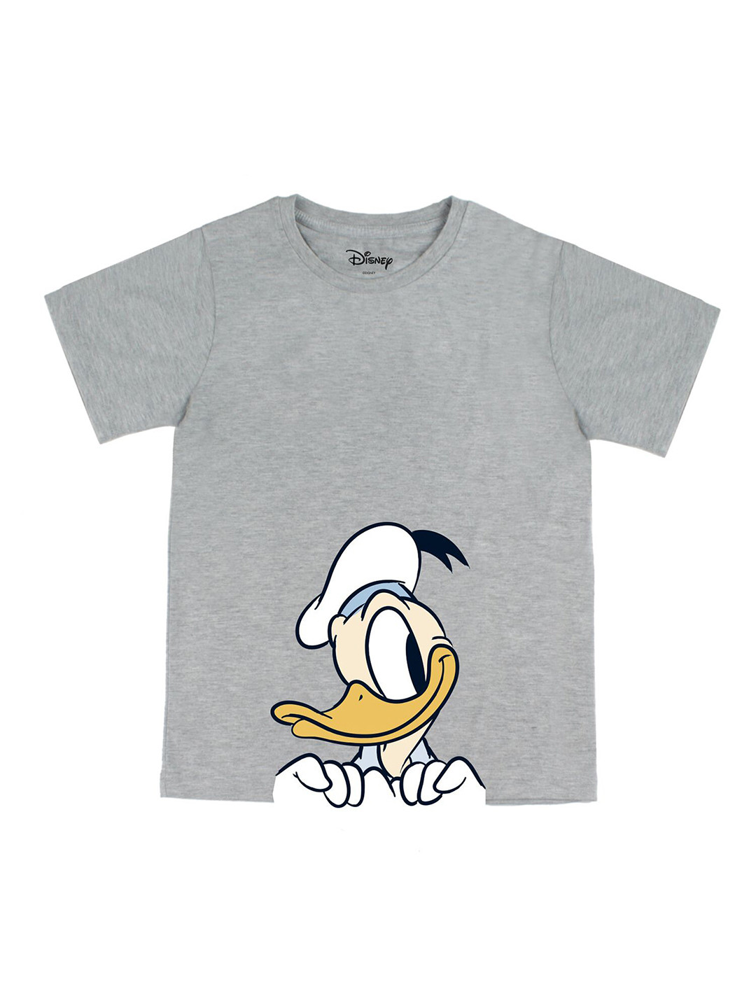 Disney by Wear Your Mind Boys Grey  White Donald Duck Printed Pure Cotton T-shirt