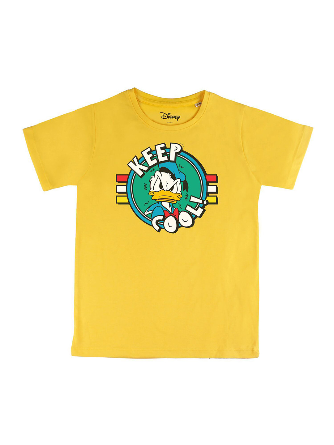 Disney by Wear Your Mind Boys Yellow Donald Duck Printed T-shirt