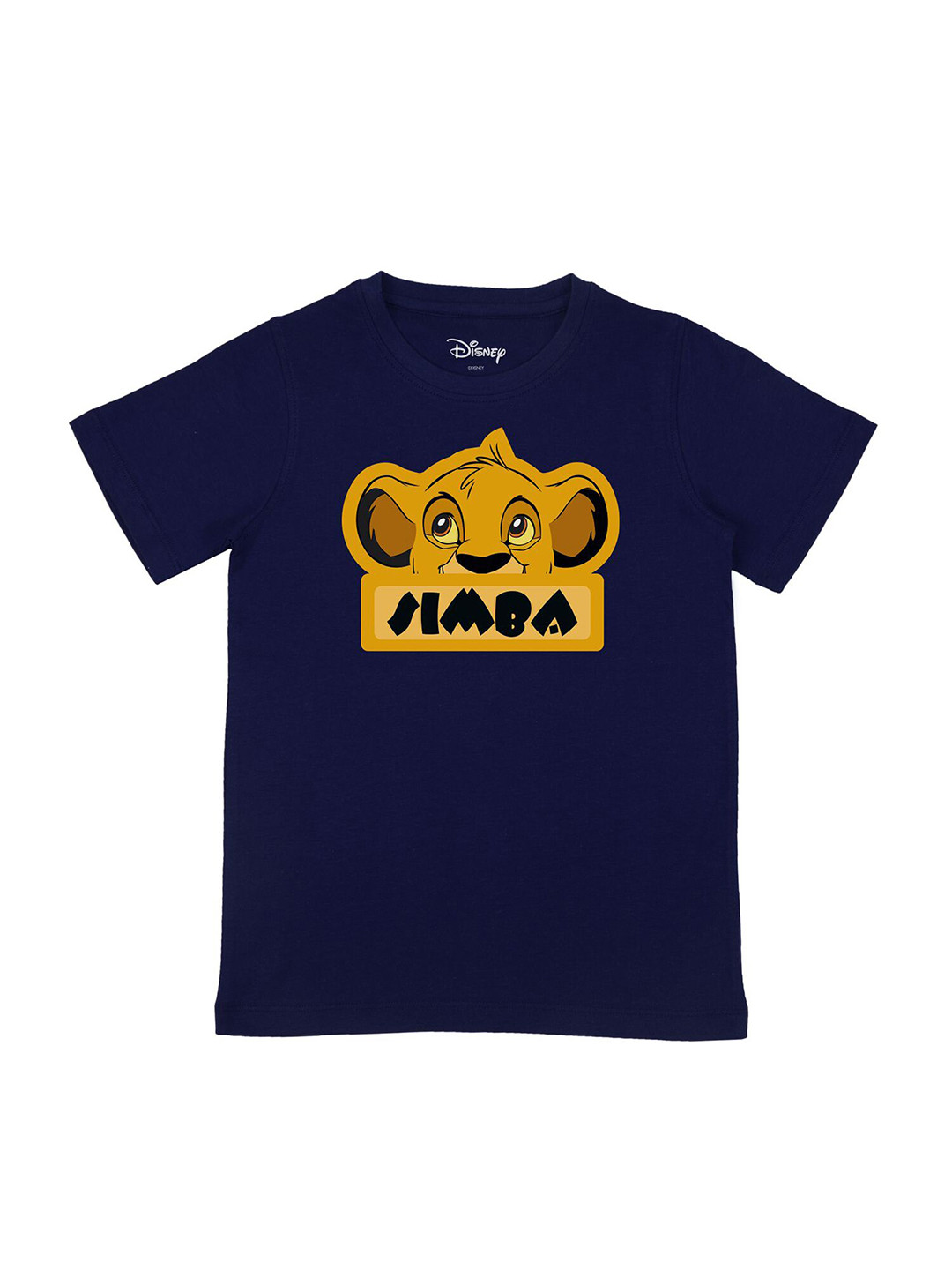 Disney by Wear Your Mind Boys Navy Blue Simba Printed T-shirt