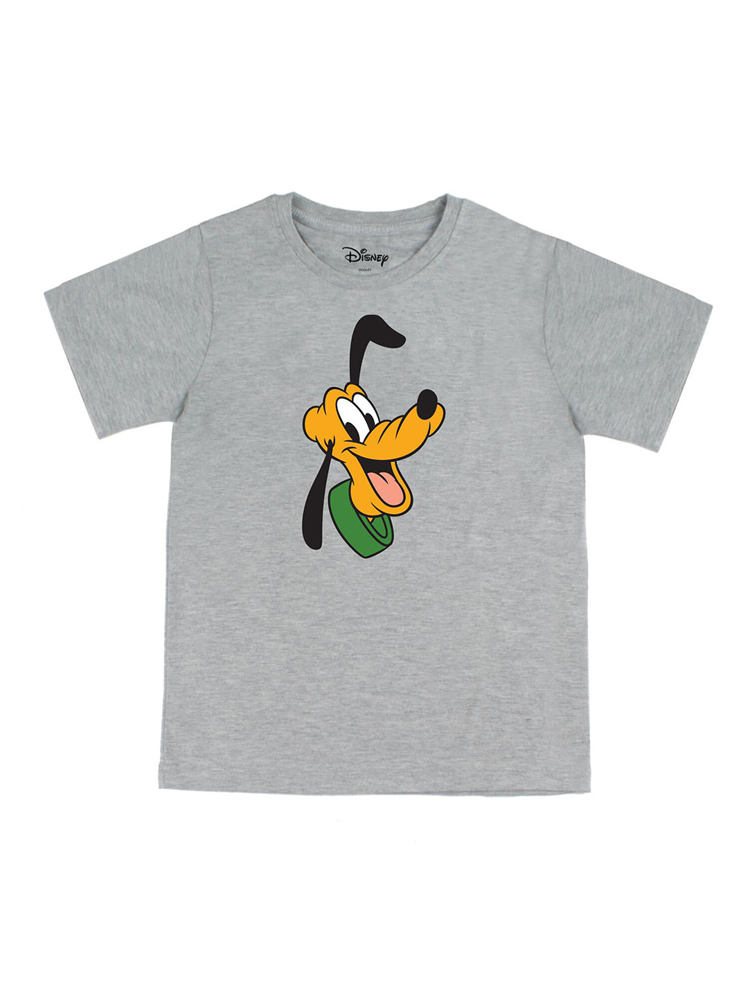 Disney by Wear Your Mind Boys Grey  Yellow Pluto Printed Cotton Pure Cotton T-shirt