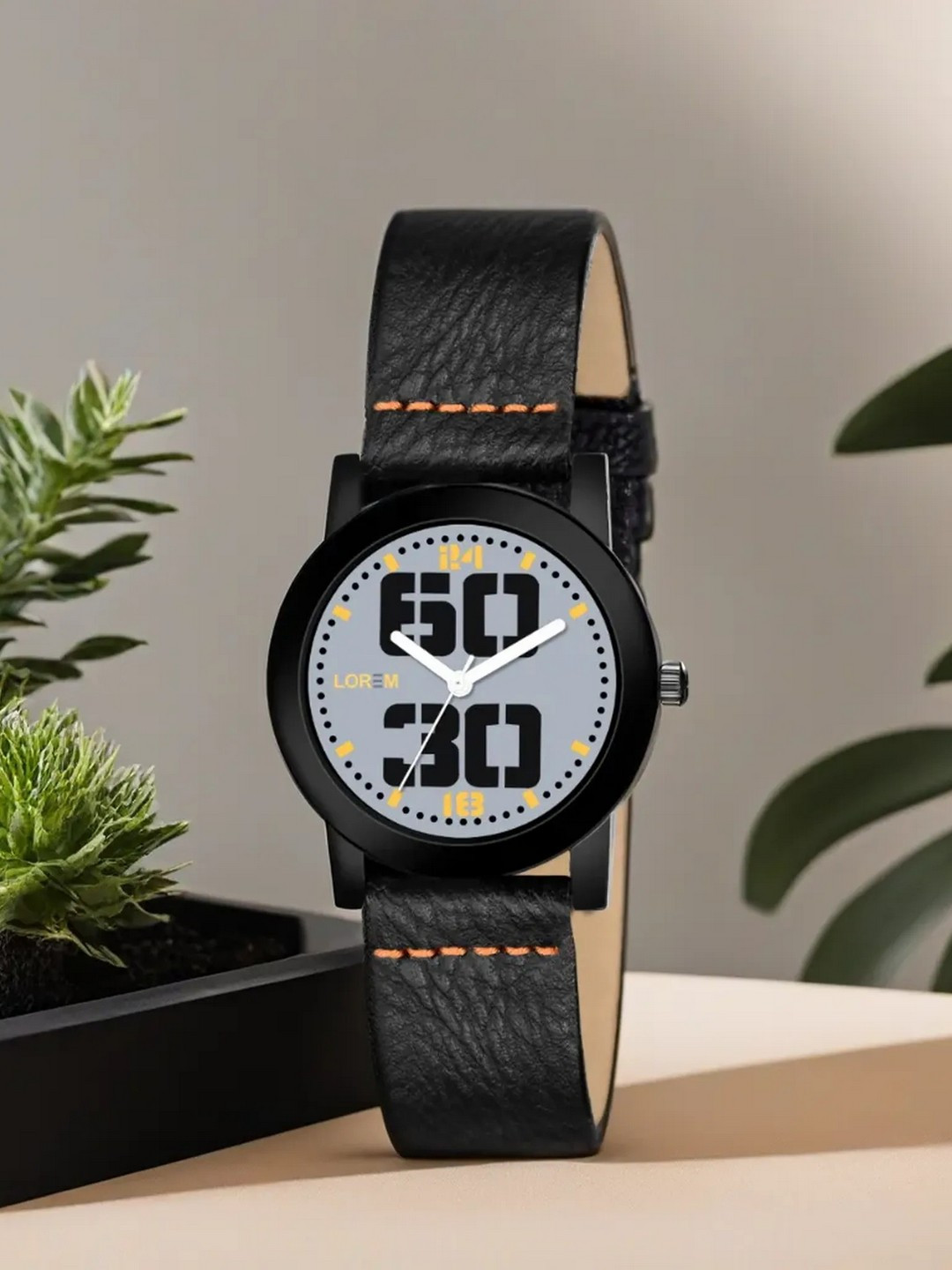 LOREM Women Black Printed Dial & Black Straps Analogue Watch LR251