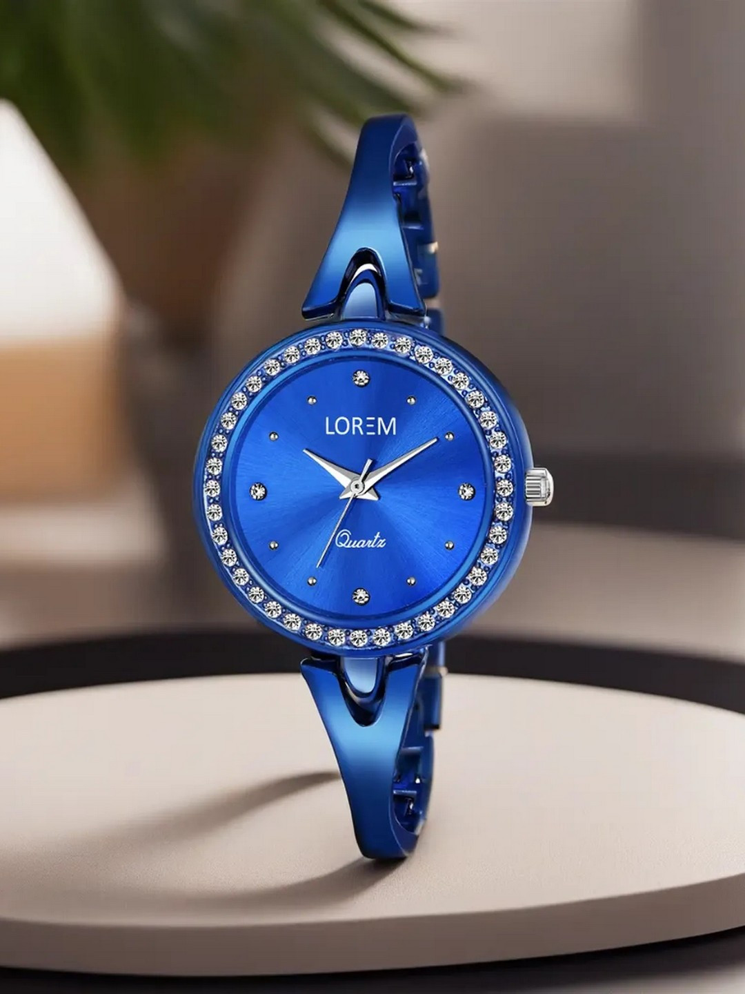 LOREM Women Blue Embellished Dial & Blue Straps Analogue Watch LR270-