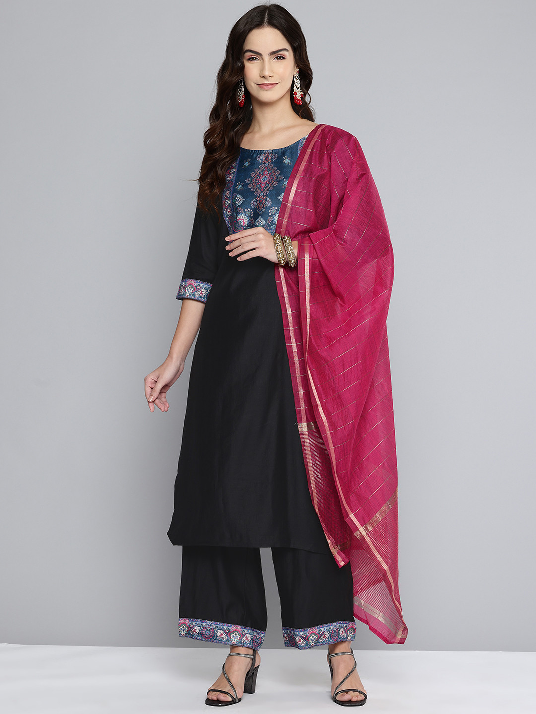 Vishudh Ethnic Motifs Print Kurta Set With Dupatta