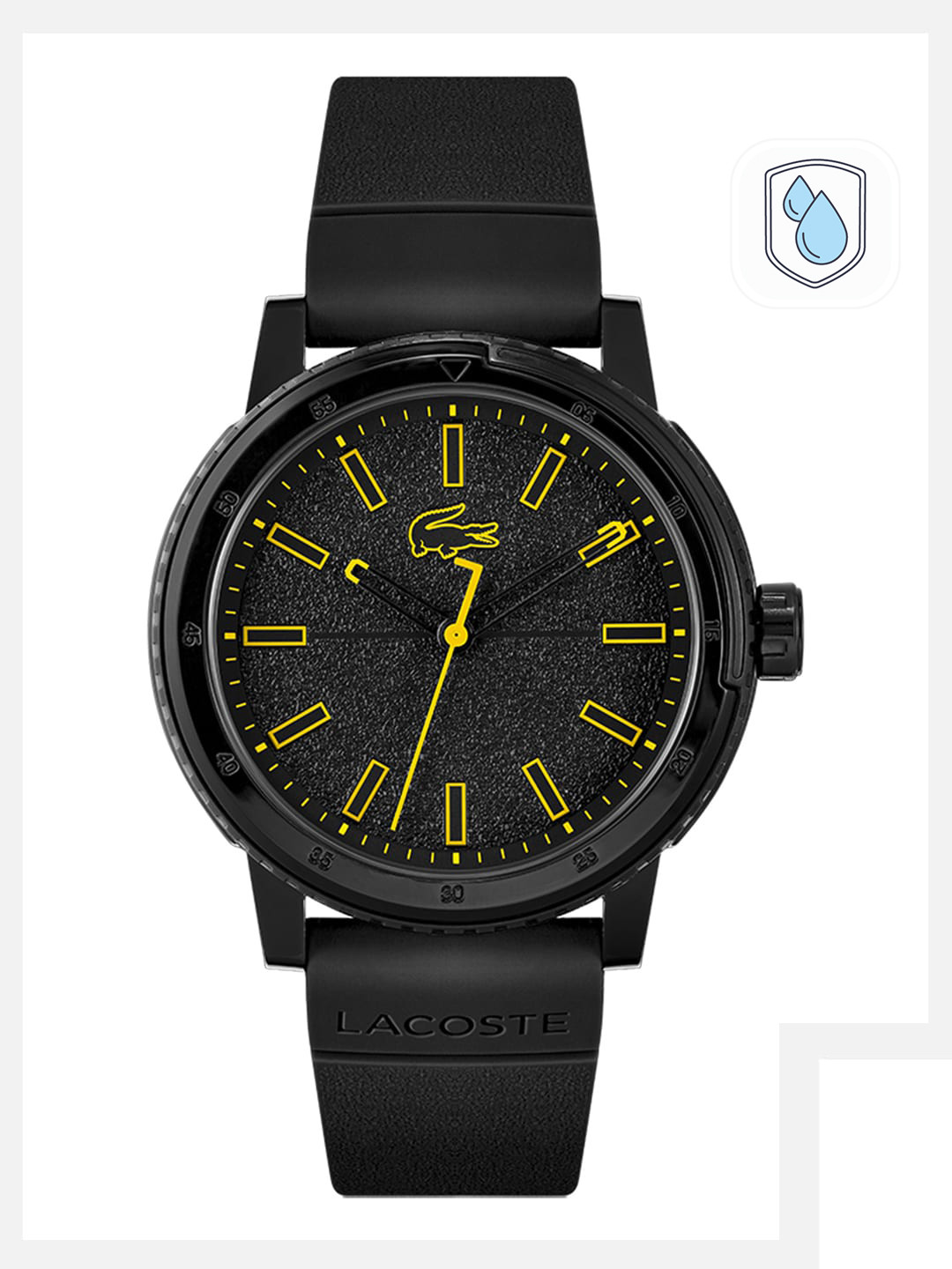 Lacoste Men Black Brass Dial & Black Straps Analogue Watch - 2011089-Black