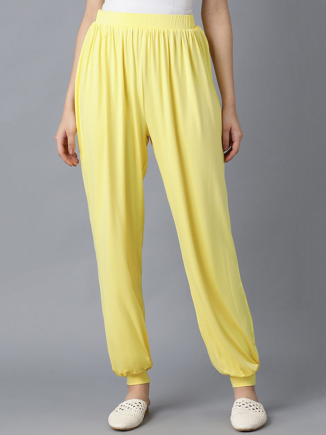 elleven Women Yellow Solid Harem Pants