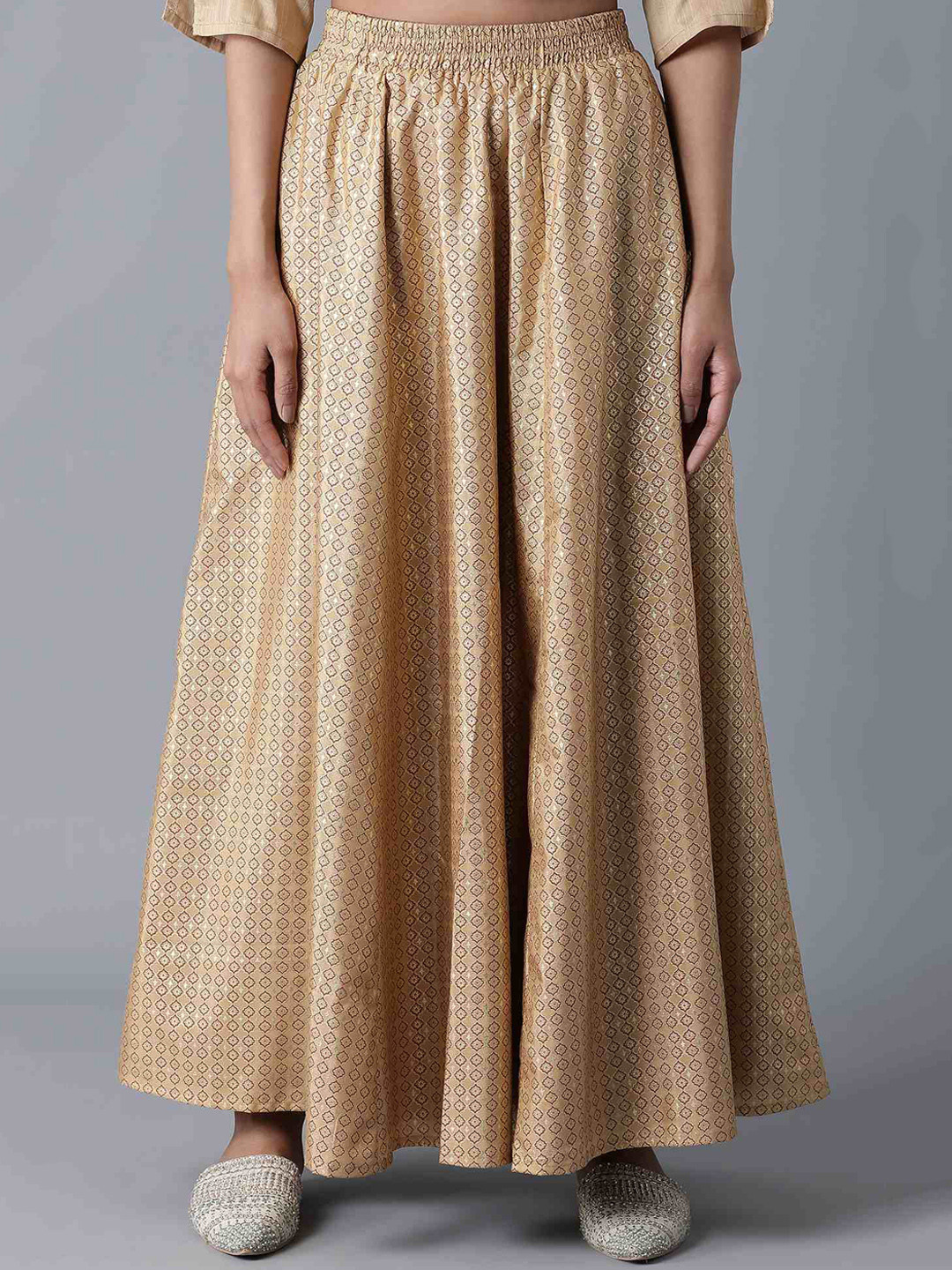 elleven Women Red Printed Flared Skirt