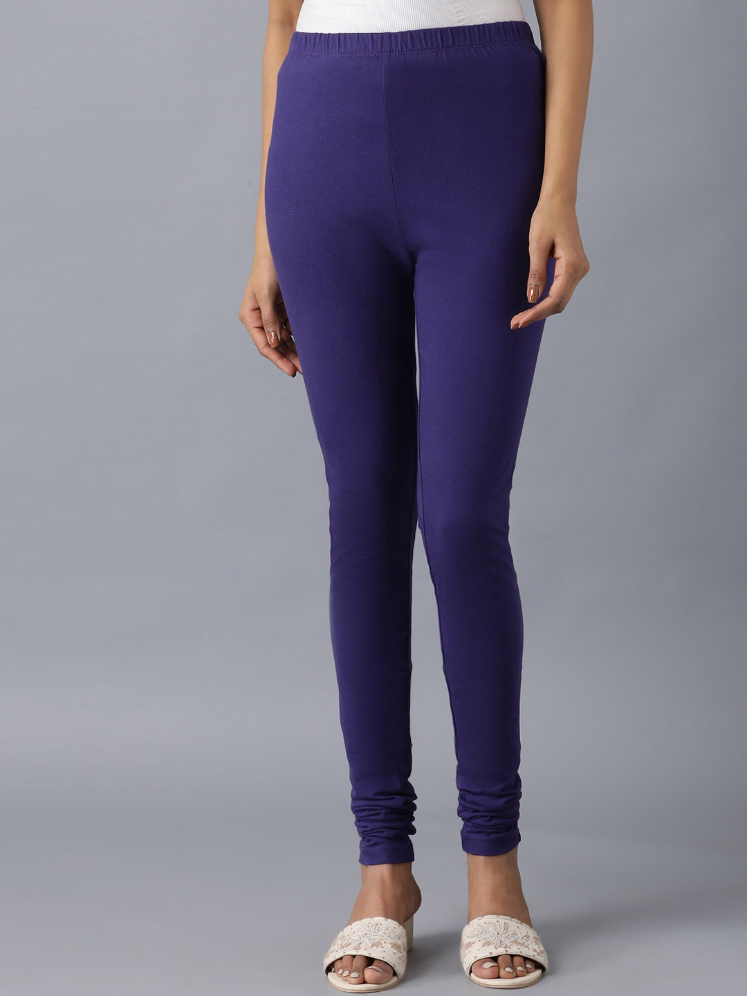 Elleven Women Navy Blue Knitted Churidar