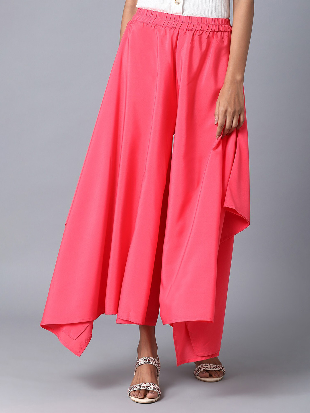 elleven Women Pink Flared Palazzos