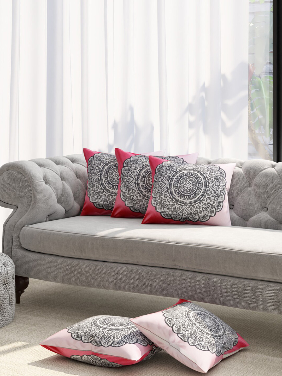 Niamh by Tag 7 Ethnic Motifs Polyester Anti-Wrinkle 5 Pcs Cushion Covers - 16 x 16 In