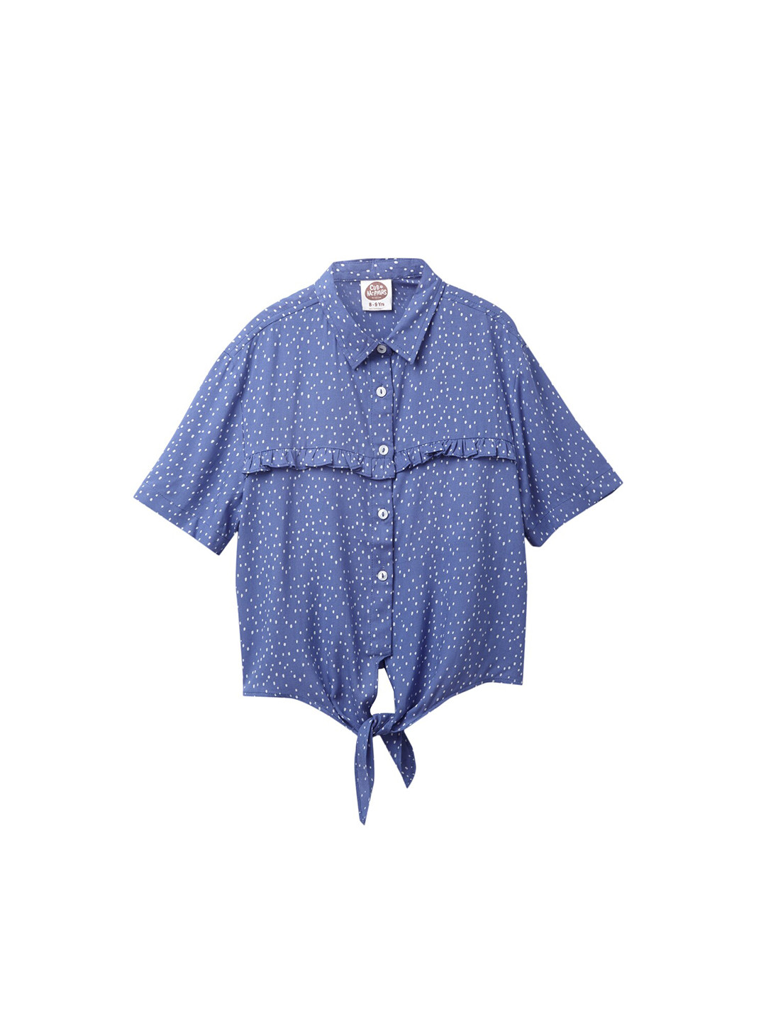 Cub McPaws Blue Geometric Shirt Style Top