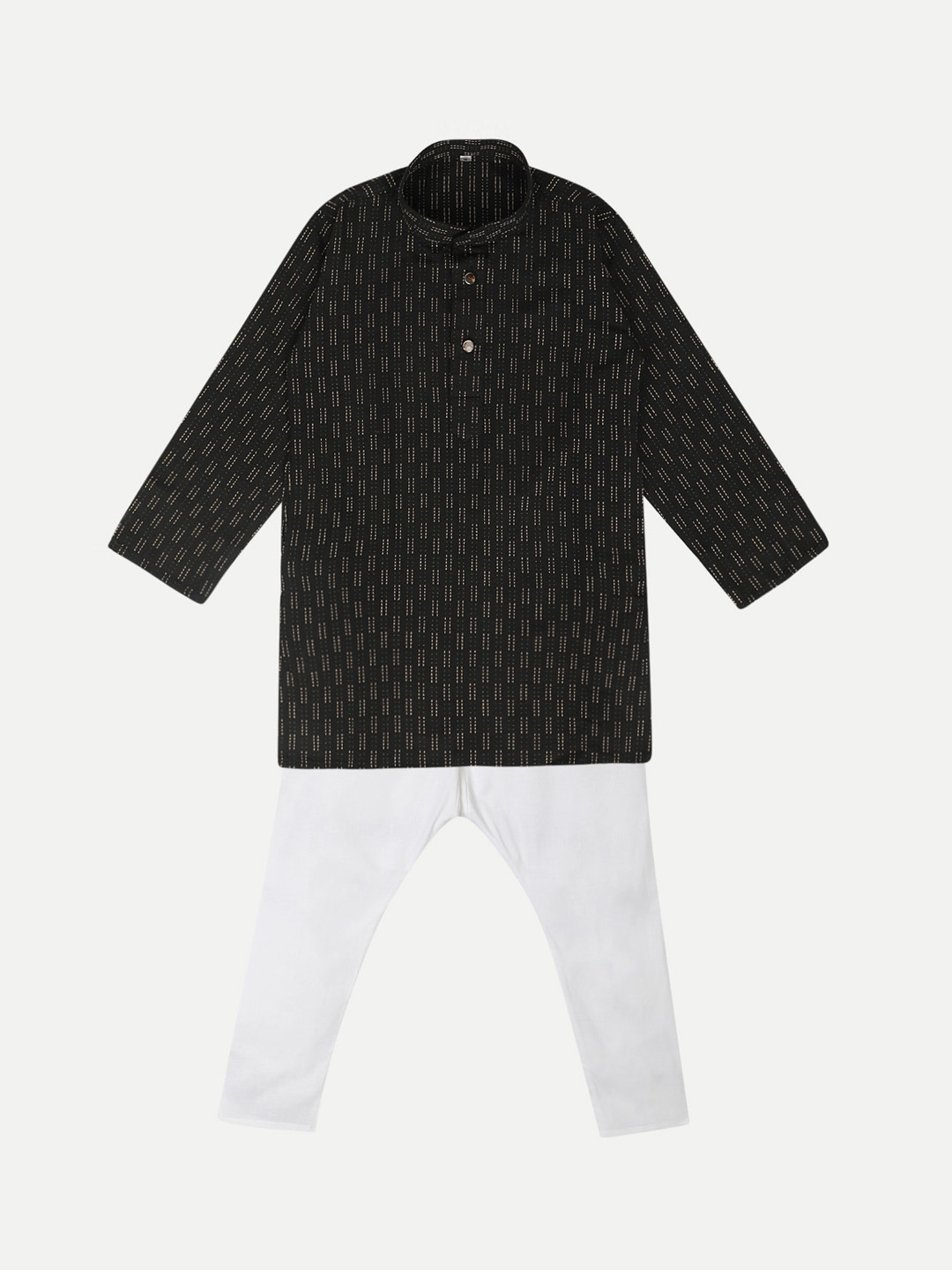 Pro-Ethic STYLE DEVELOPER Boys Black Striped Regular Kurta with Pyjamas