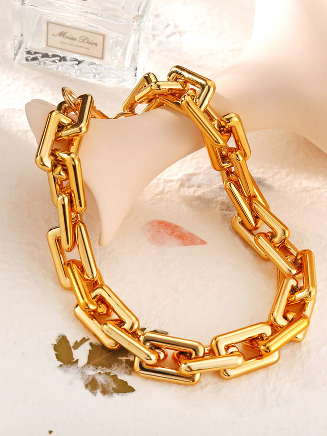 Yellow Chimes Gold-Toned Choker Necklace