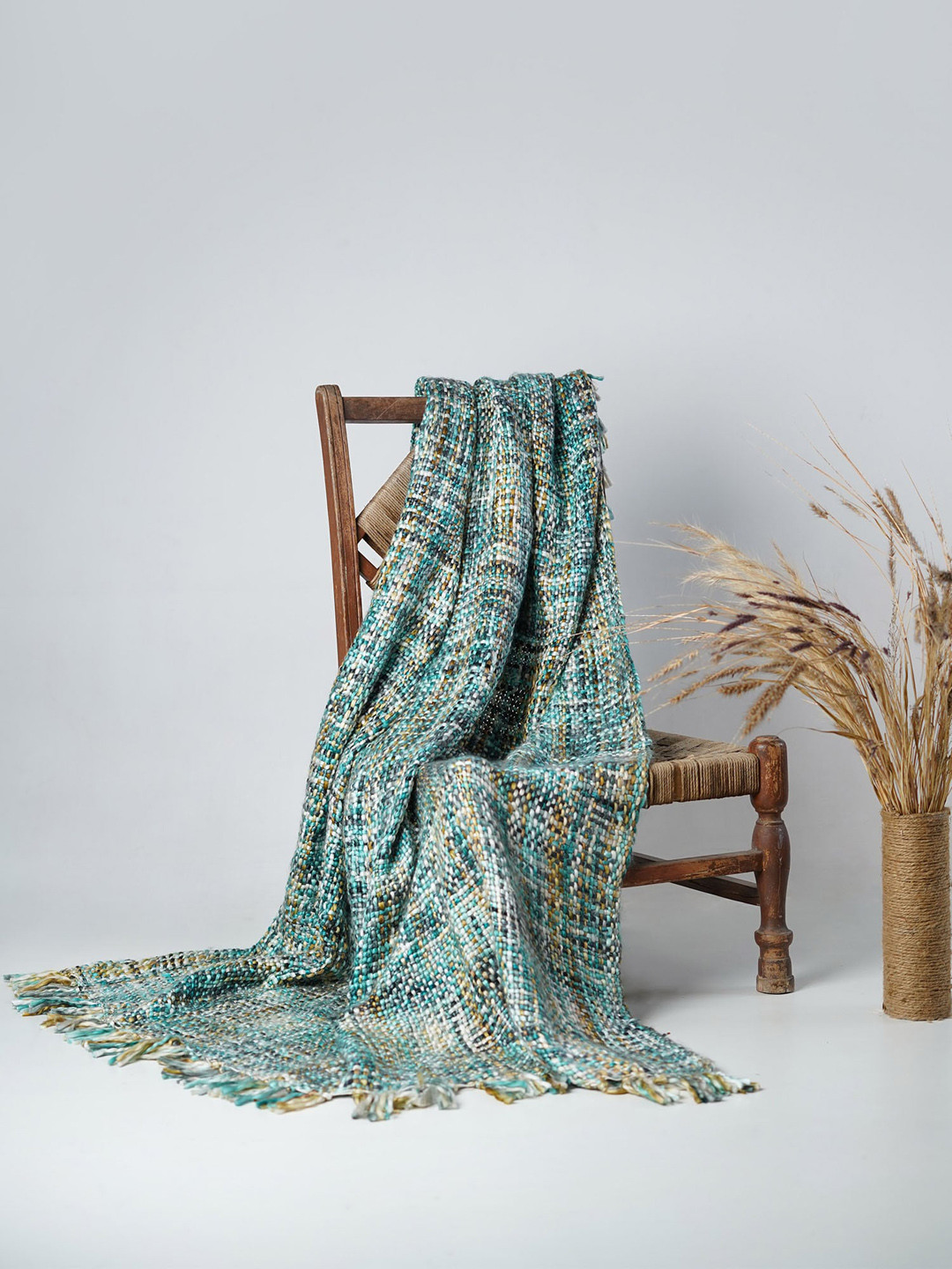 Folkstorys Blue & White Cerulean Sofa Throw