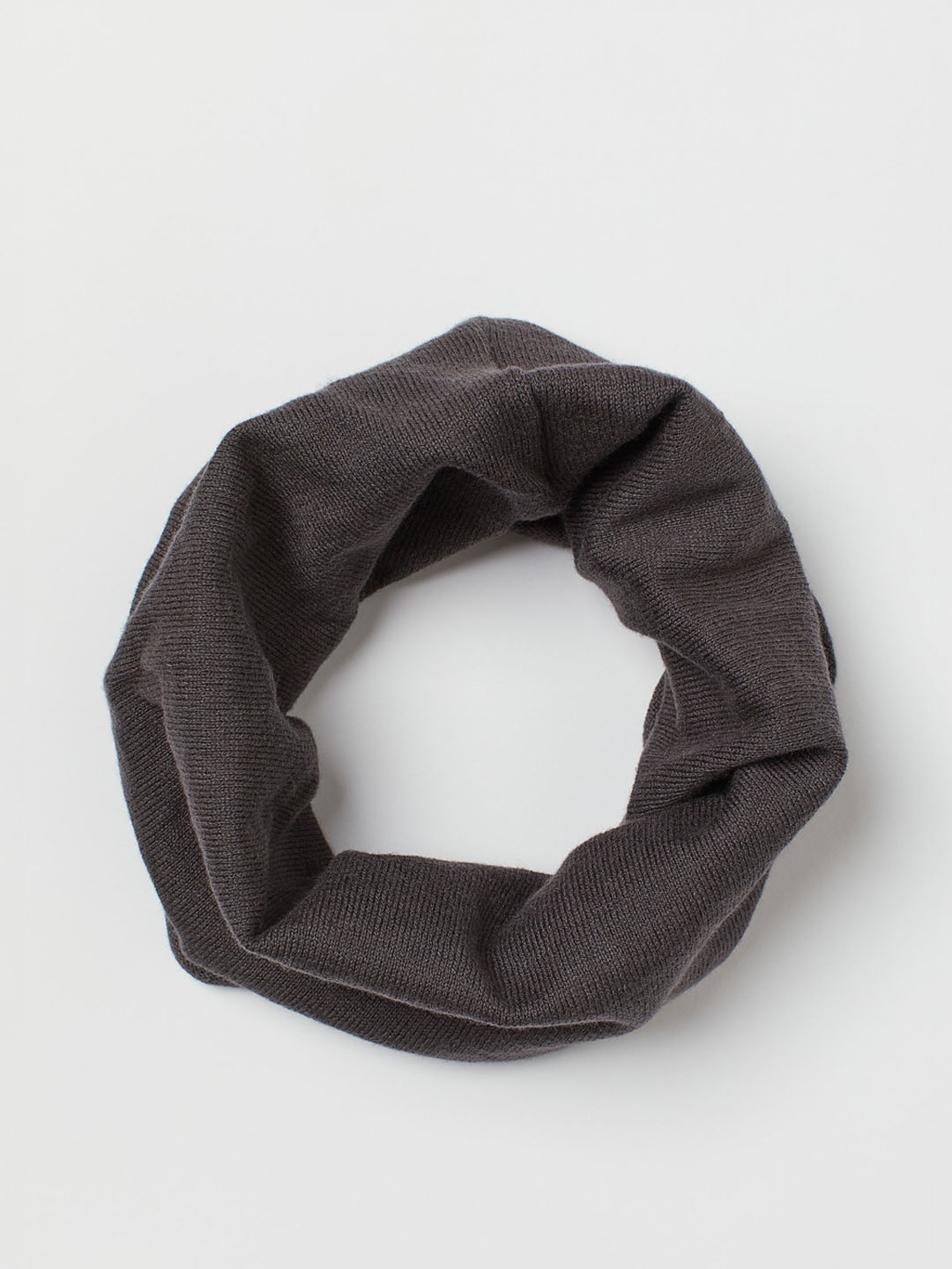 H M Girl Grey Solid Silk Blend Tube Scarf