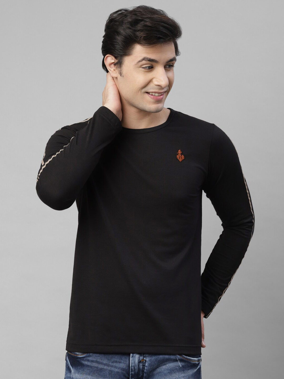 Rigo Slim Fit Contrast Tape Detailing Cotton T-shirt