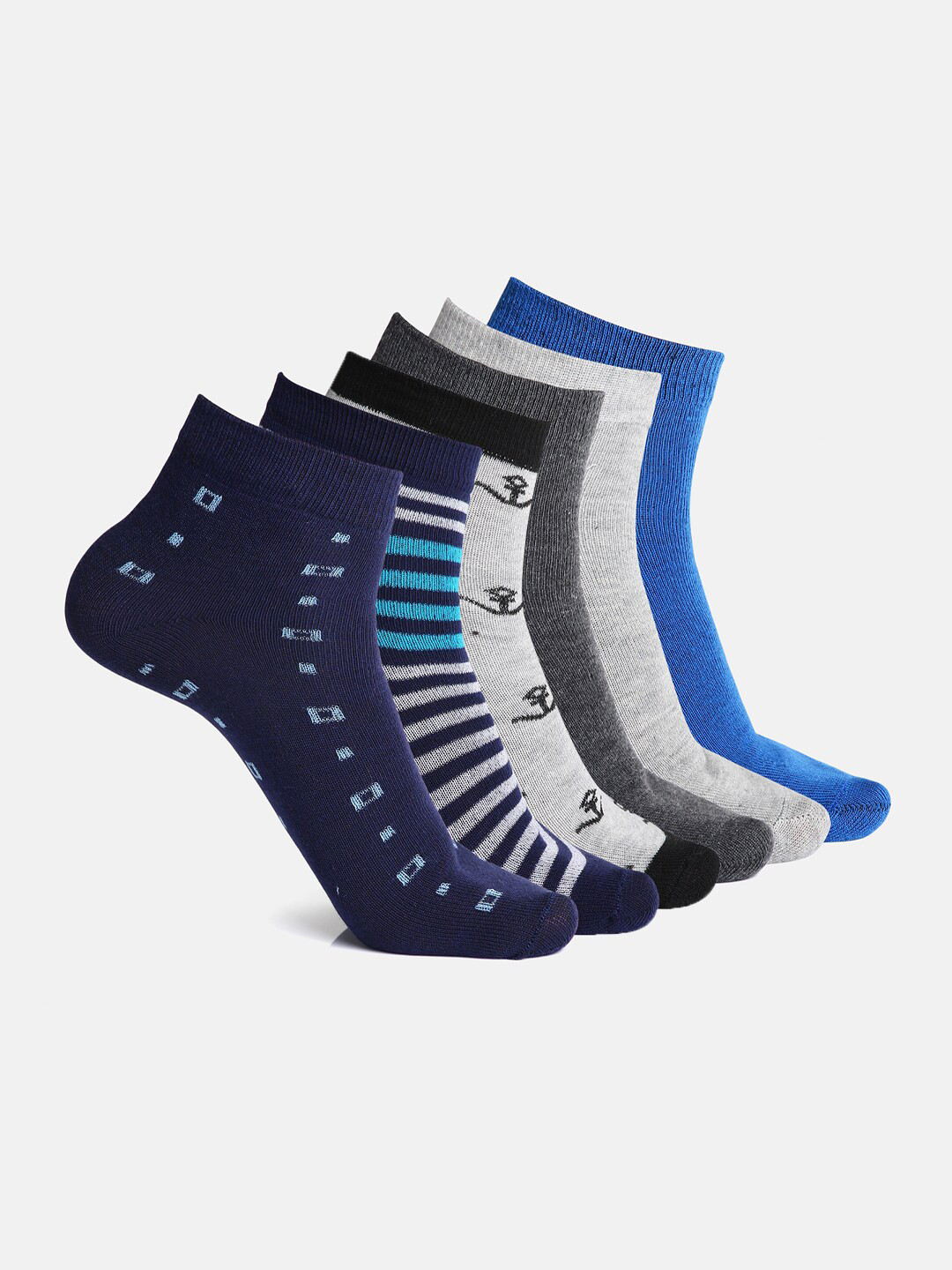 Urban Dog Men Pack Of 6 Assorted Ankle-Length Socks