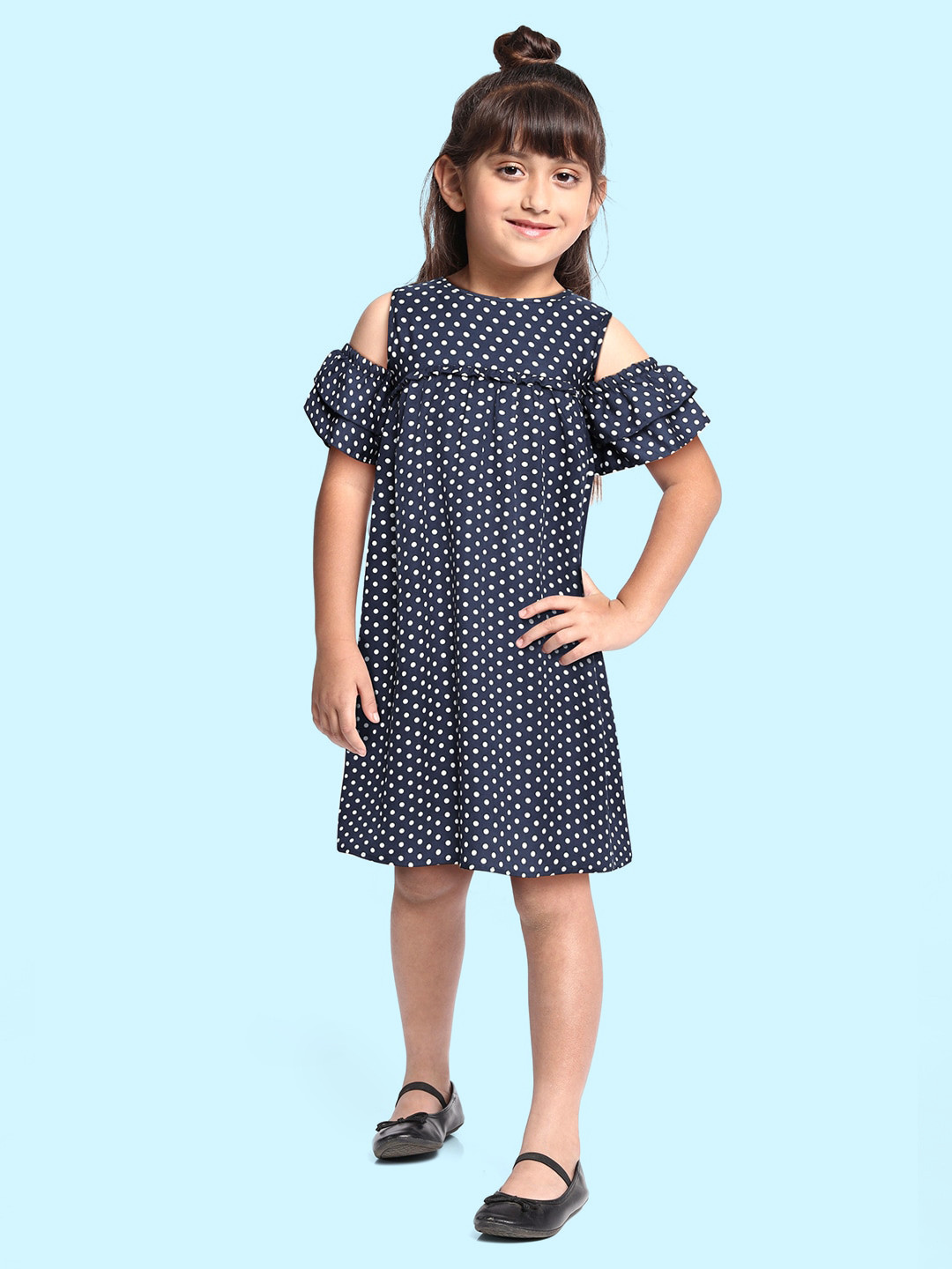 K&U Navy Blue Crepe Dress