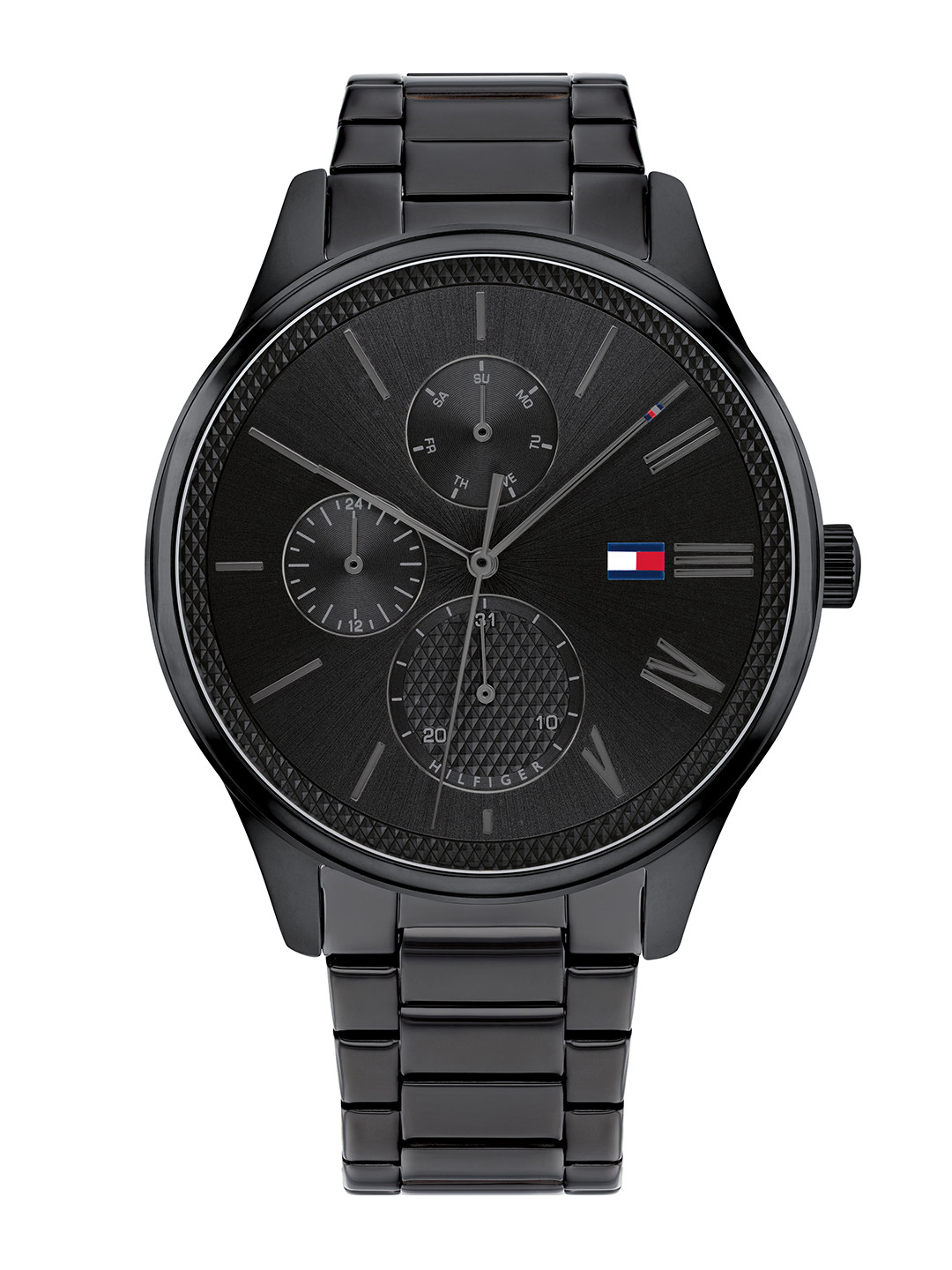 Tommy Hilfiger Men Black Dial & Bracelet Style Strap Analogue Watch TH1791849