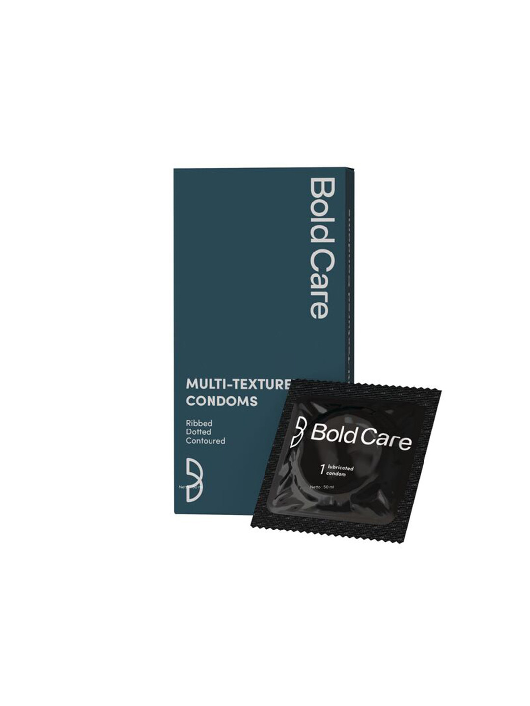 Bold Care Pack Of 10 Men Multi-Textured Condoms - Ribbed, Dotted, & Contoured - Lubricated
