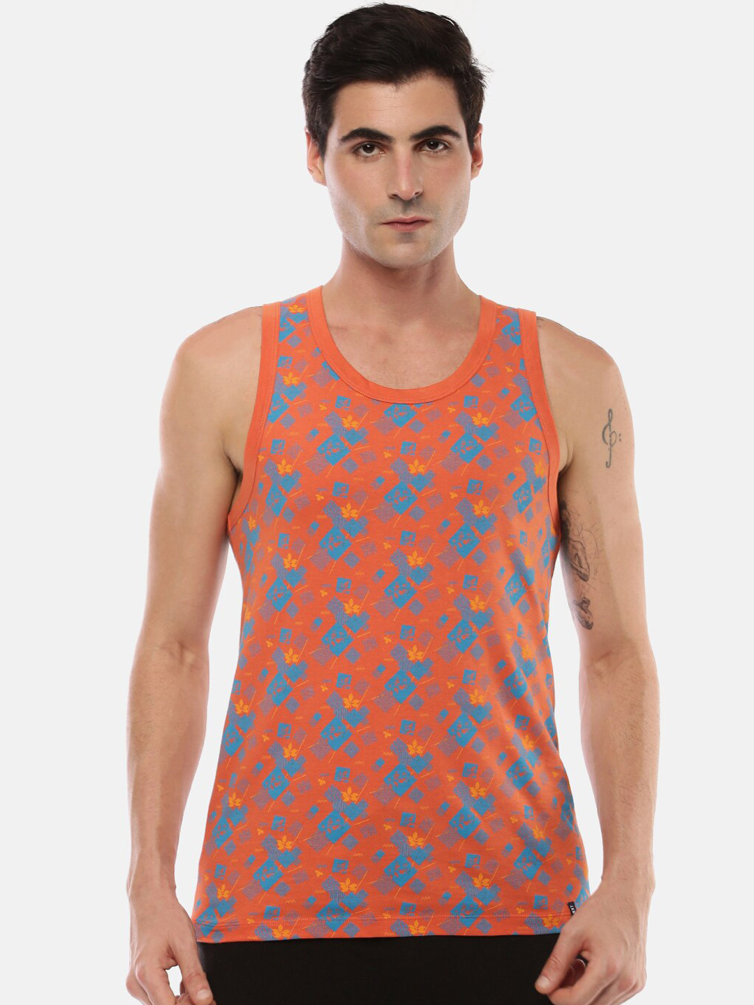 Force NXT Super Combed Cotton Men Printed Tank Top