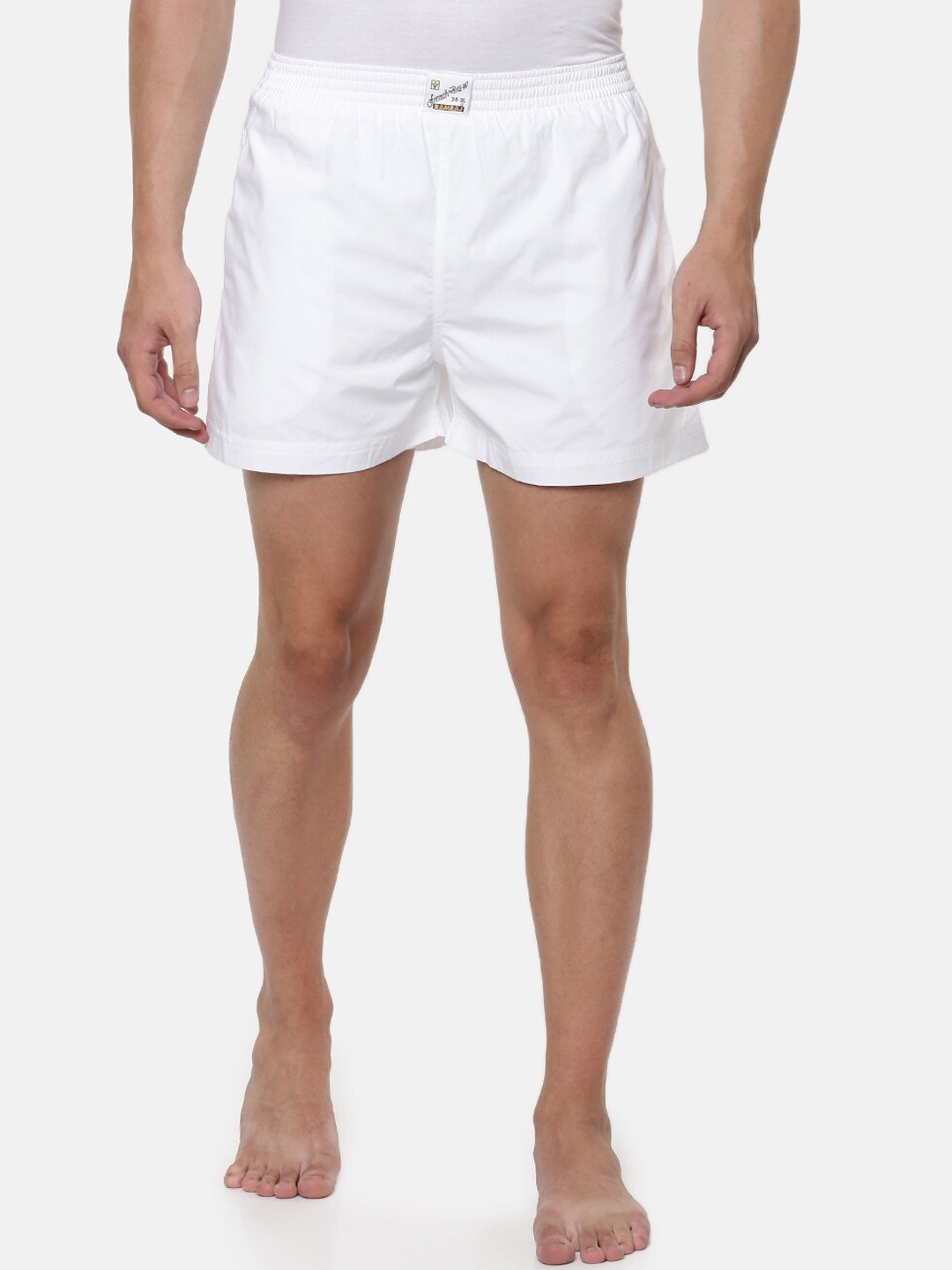 Ramraj Men White Comfortable Cotton Solid Boxer