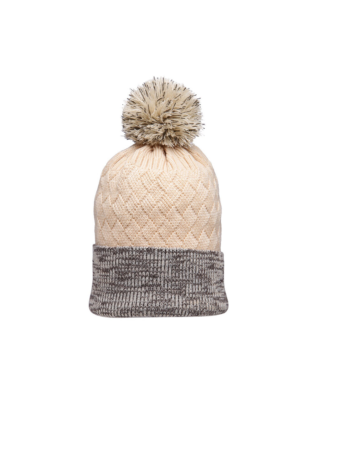 513 Women Beige & Tan Brown Beanie