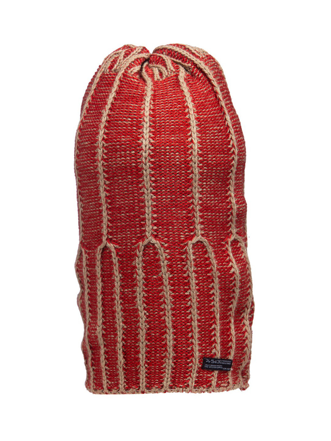 513 Men Rust & Beige Knitted Beanie