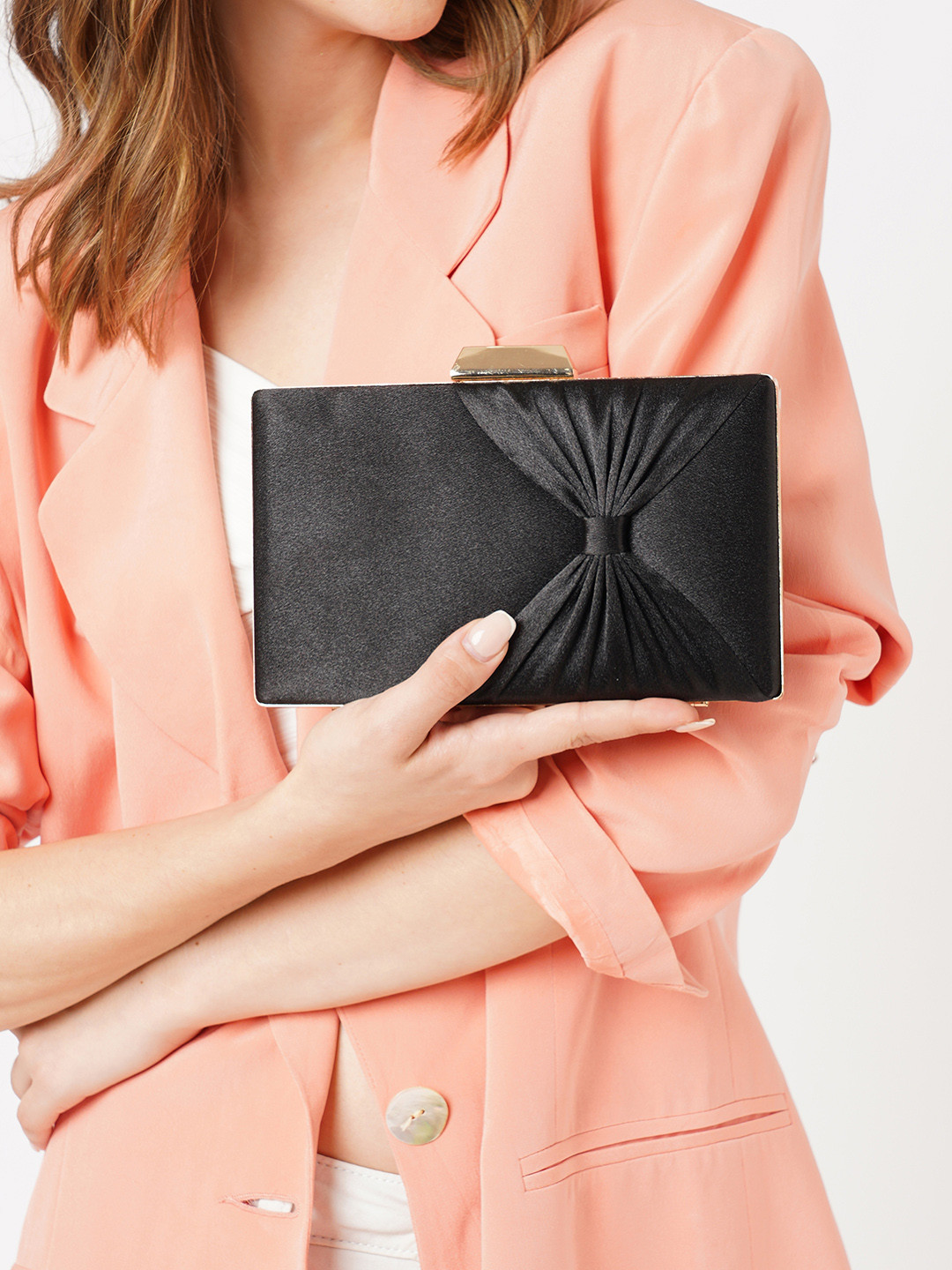 Lavie Bow Frame Women Black Clucth