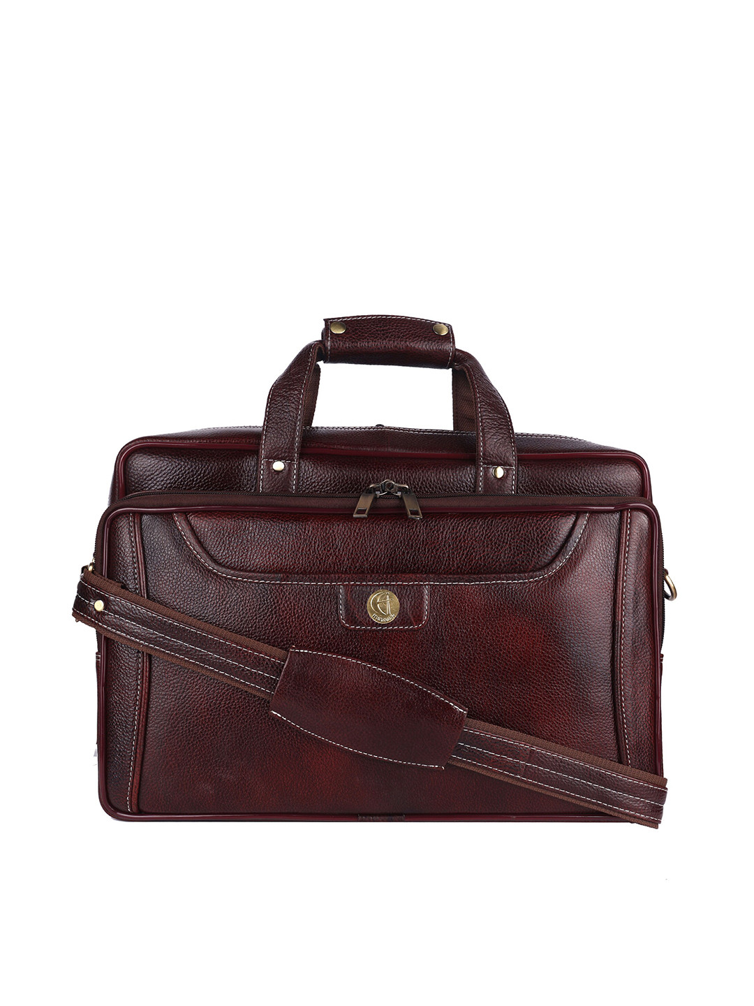 HiLEDER Unisex Brown Leather Laptop Bag
