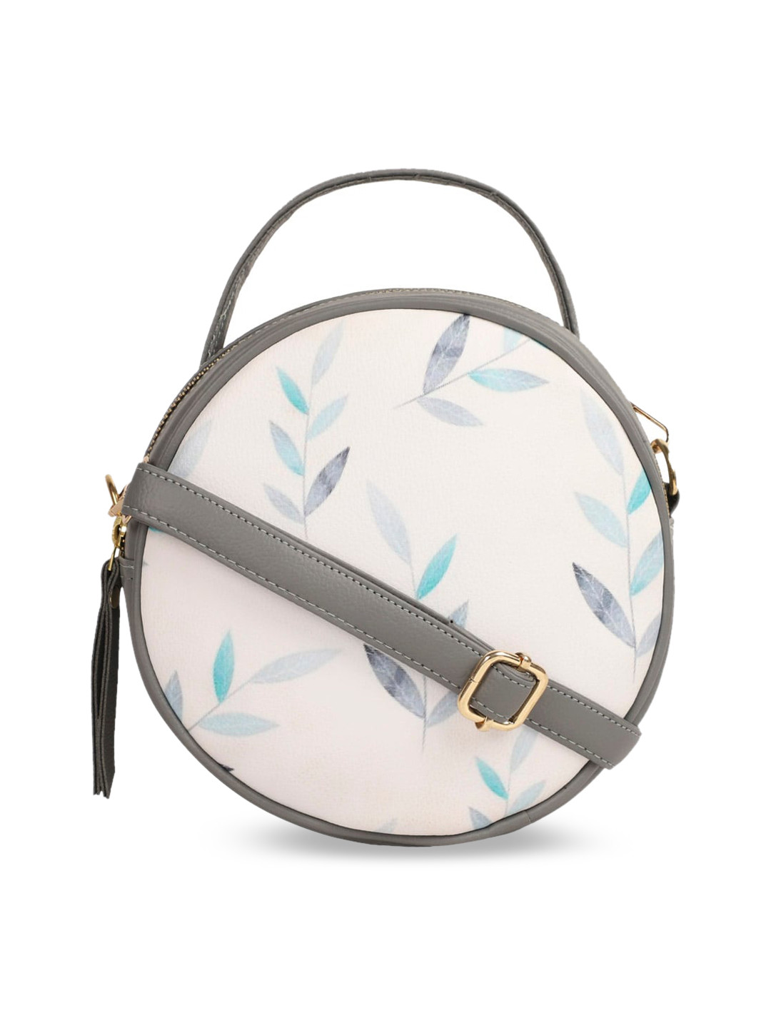 Bagsy Malone Grey Floral PU Bowling Sling Bag