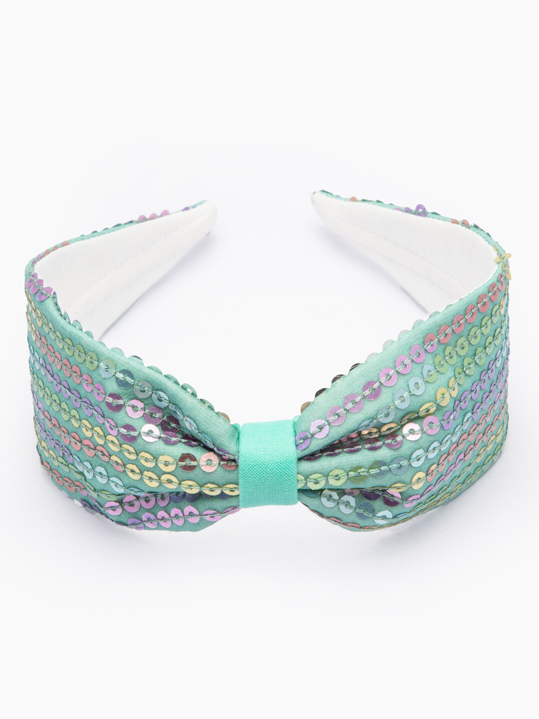 DEEBACO Women Green & Pink Sequinned Chill Wrap Headband