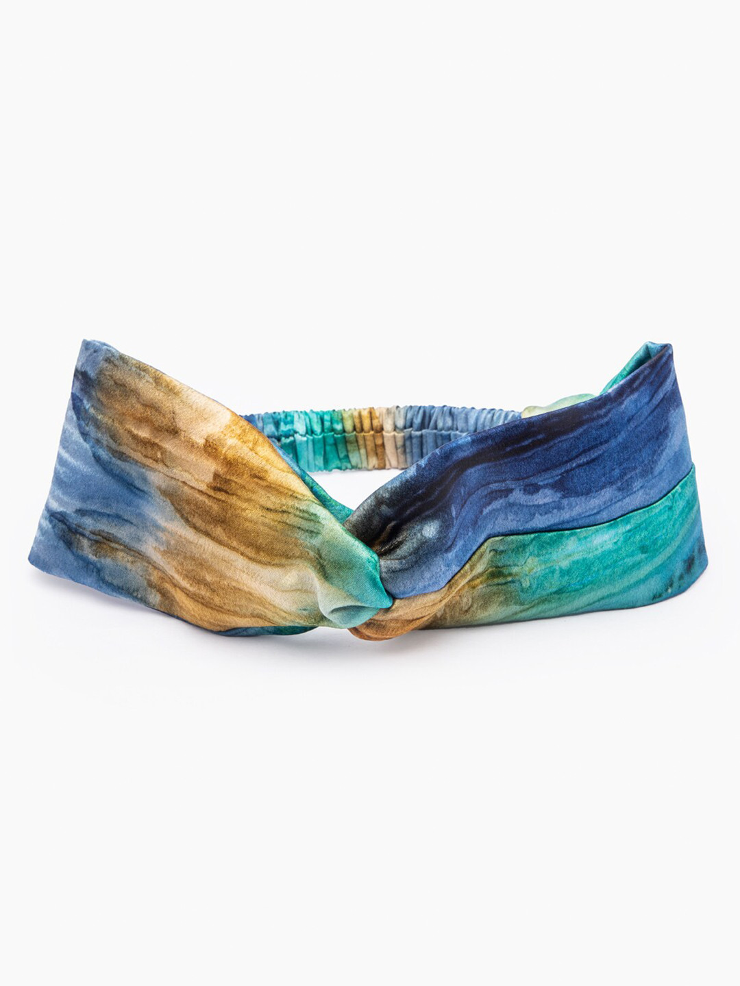 DEEBACO Women Blue & Yellow Tie & Dye Chill Wrap Headband