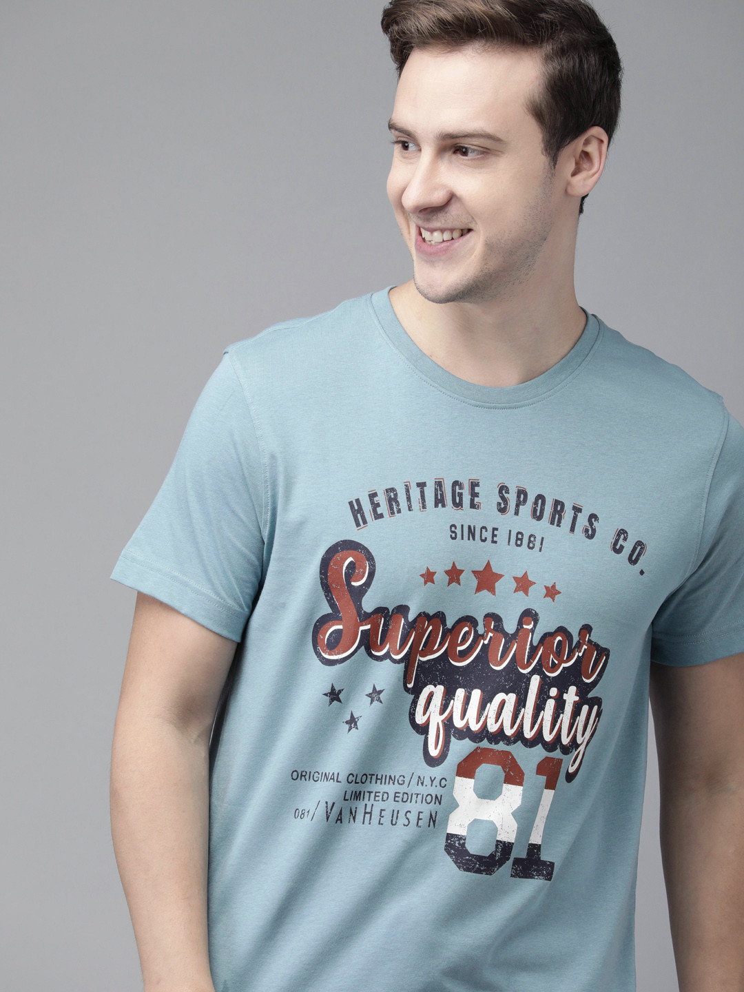 Van Heusen Innerwear Athleisure Hs Chest Print Crew Neck Short Sleeve T-Shirt