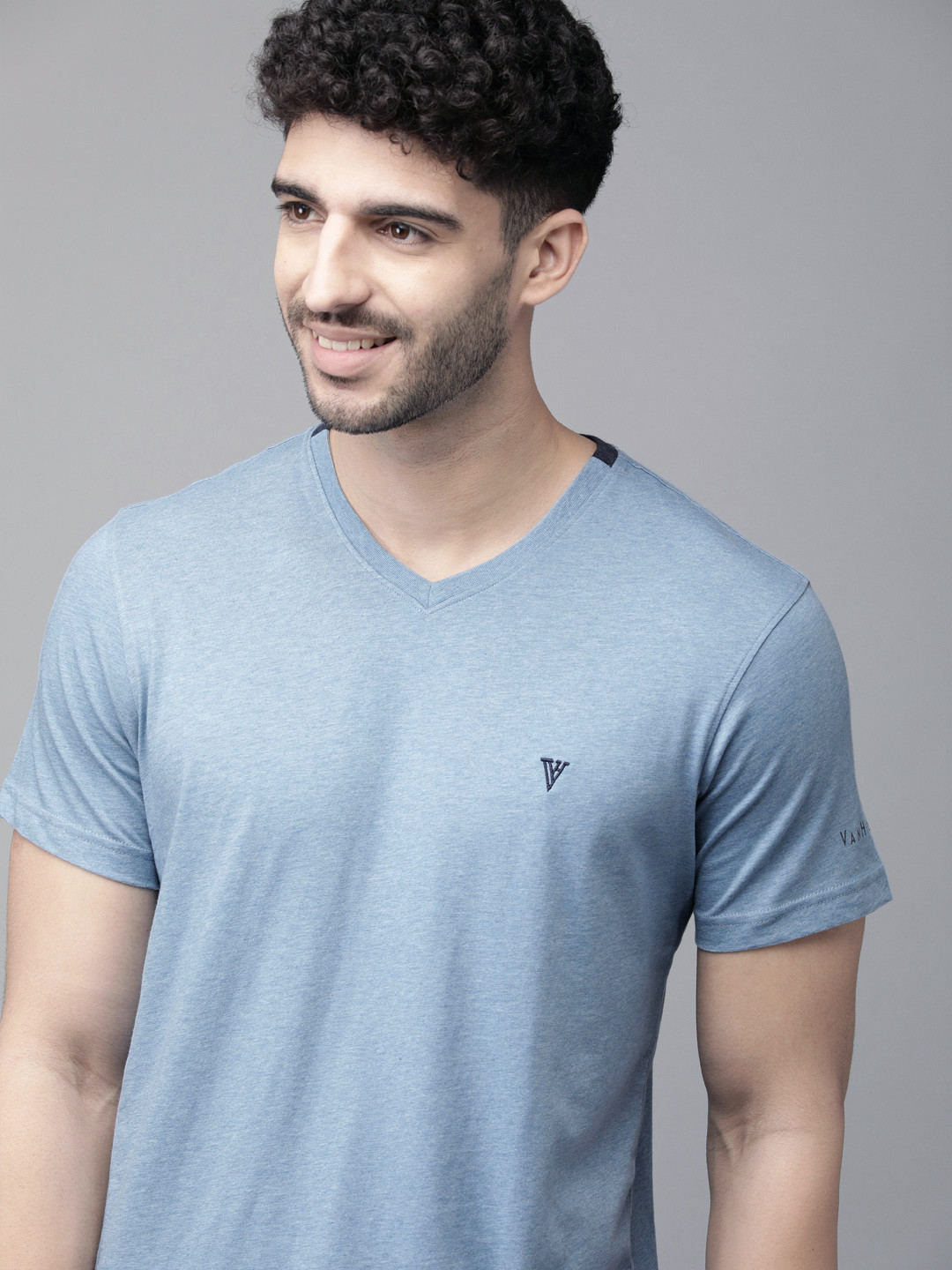 Van Heusen Innerwear Athleisure Solid Smart Tech Easy Stain Release T-Shirt