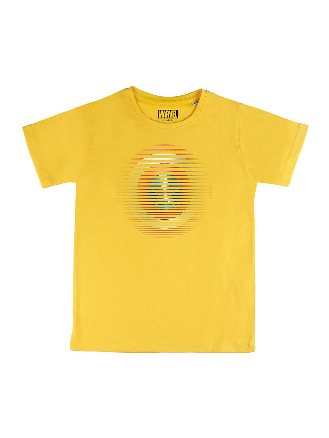 Marvel by Wear Your Mind Boys Yellow Marvel Printed Pure Cotton T-shirt