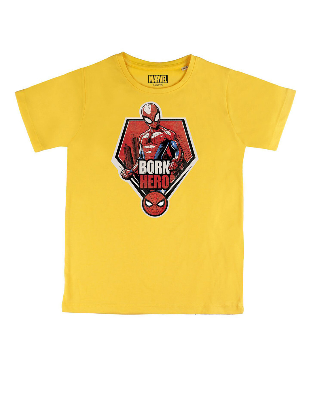 Marvel by Wear Your Mind Boys Yellow Spider-Man Printed T-Shirt