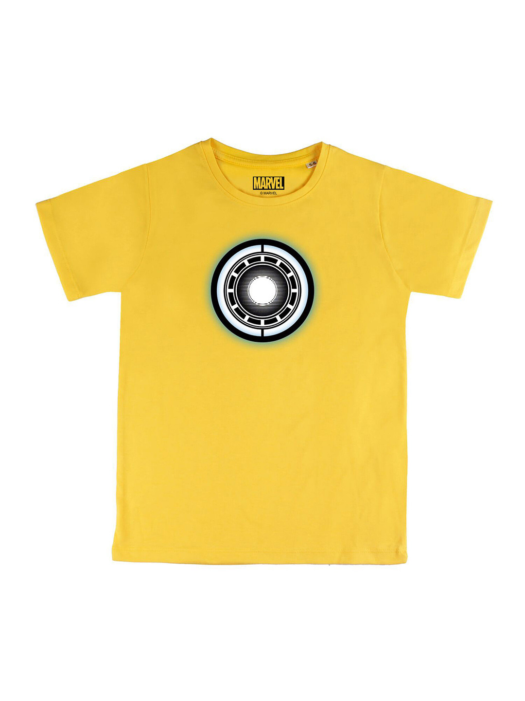 Marvel by Wear Your Mind Boys Yellow Marvel Printed Pure Cotton T-shirt