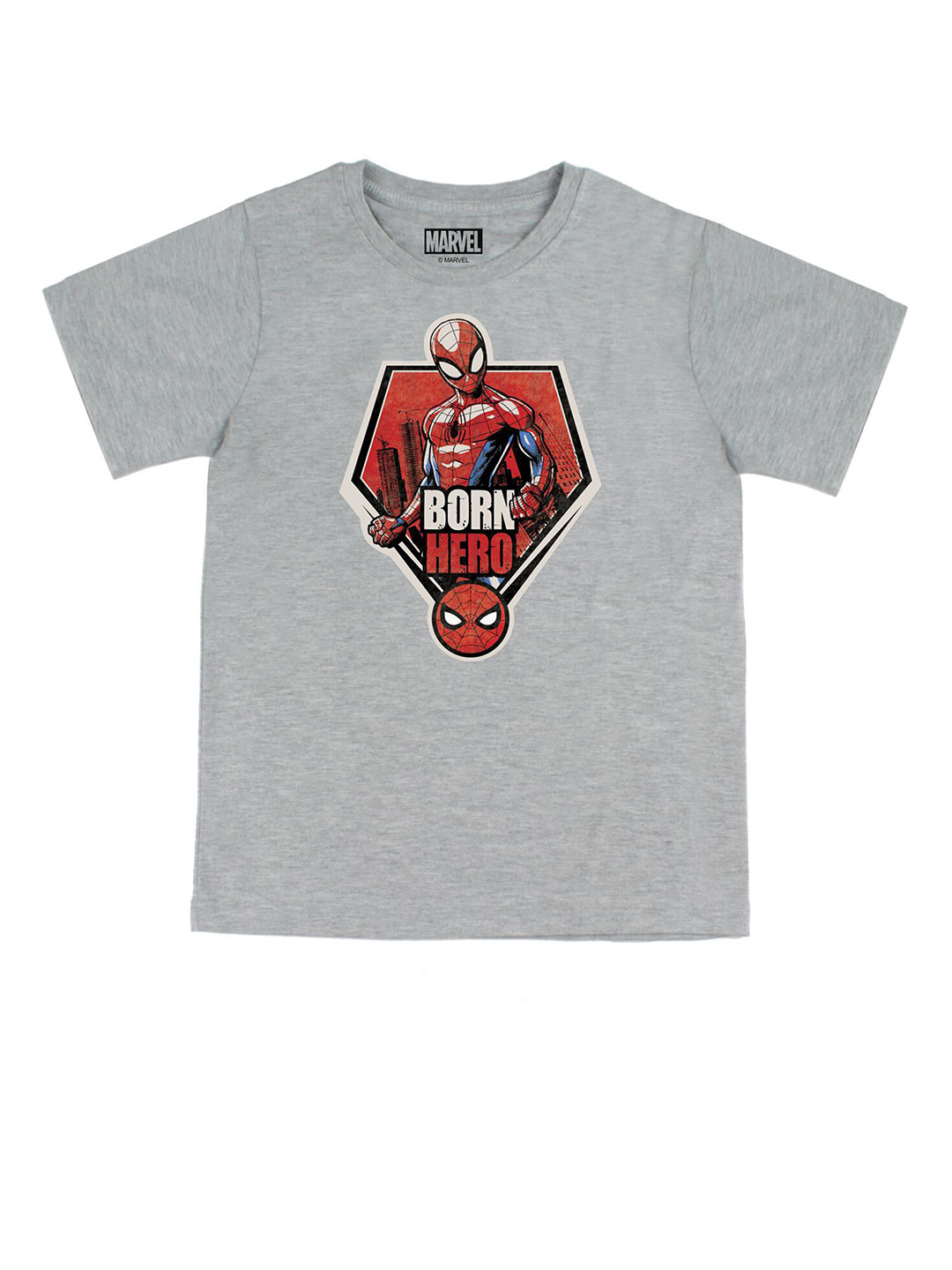 Marvel by Wear Your Mind Boys Grey Spider-Man Printed T-shirt