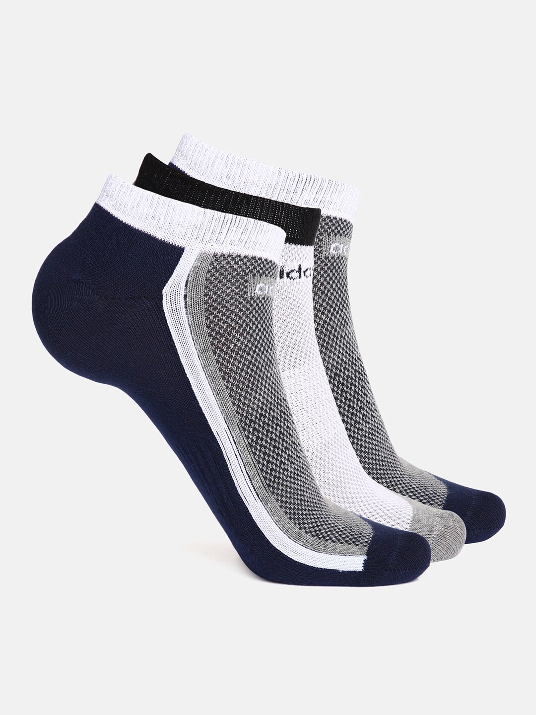 ADIDAS Men Pack Of 3 Assorted Patterned Ankle Length Socks