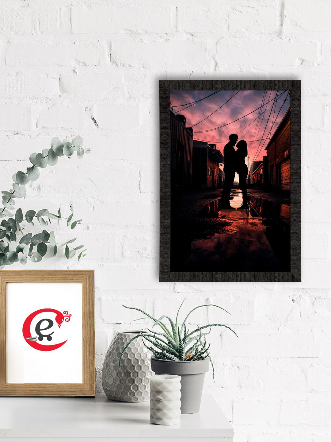 eCraftIndia Multicoloured Romantic Sunset Satin Matt Texture UV Art Painting