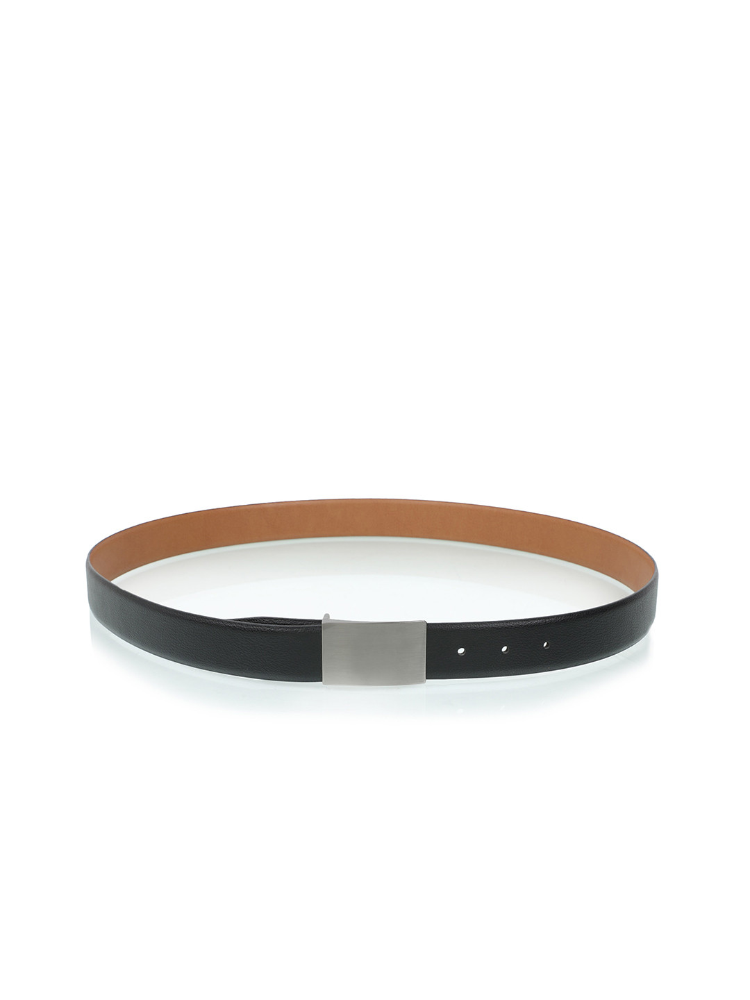 KEZRO Men Black Textured PU Formal Reversible Belt