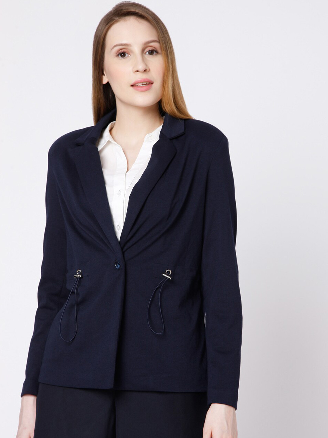 Vero Moda Women Blue Solid Blazer