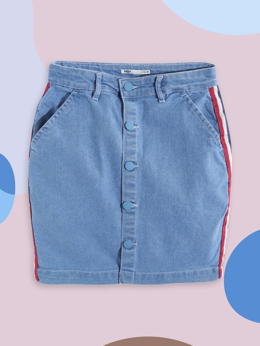 Buy M H Juniors Girls Blue Straight Knee Length Denim Skirts Skirts for Girls 15689286 Myntra