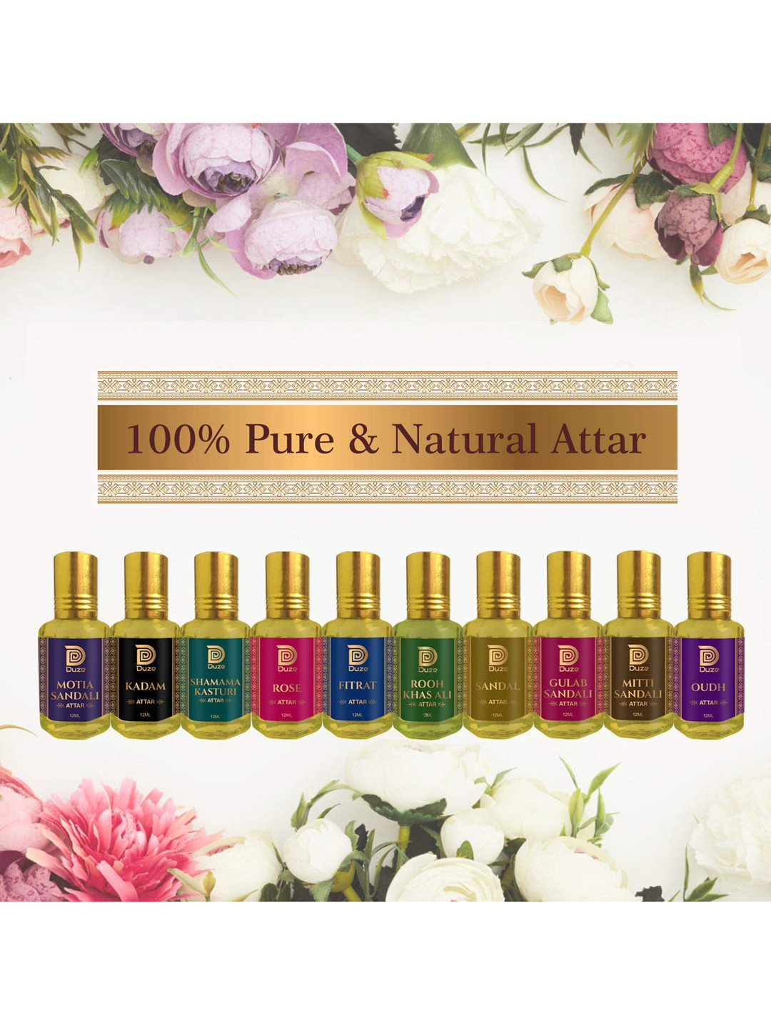 Duze Unisex Combo Fitrat & Mitti The Scent Of Rain Kannauj Attar with roller 6ml